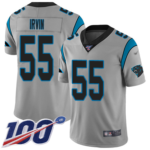 Carolina Panthers Limited Silver Youth Bruce Irvin Jersey NFL Football #55 100th Season Inverted Legend